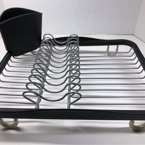Dish Drain with Detachable Utensil and Silverware Cup